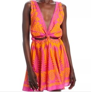 FARM Rio Pink and Orange Mini Dress